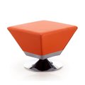 Designed To Furnish Diamond Orange & Polished Chrome Swivel Ottoman, 15.7 x 19.7 x 19.7 in. DE2616385